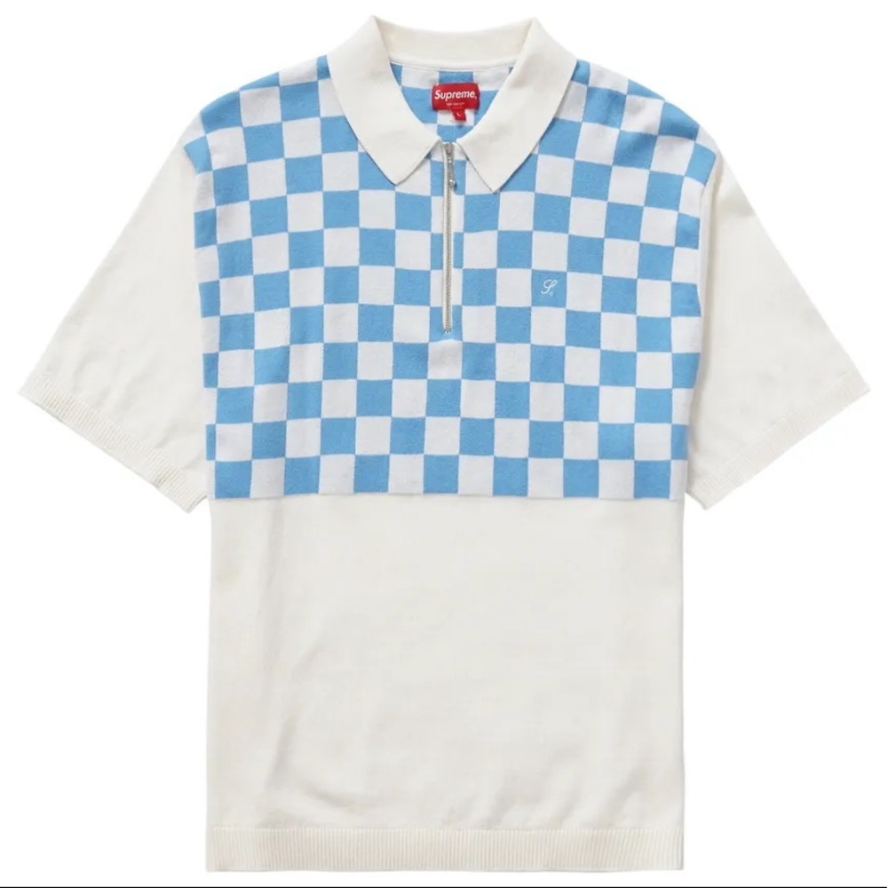 Supreme Checkerboard Zip Polo